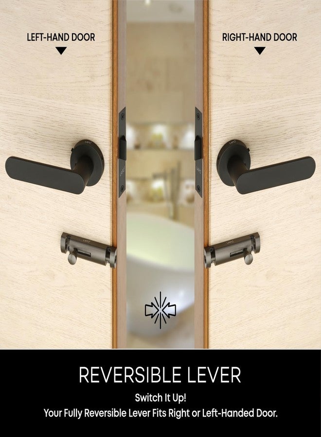 LAPO Door Lock Without Key for Bathroom, Balcony, Toilet - Home, Office, Hotel | Black Finish | 3 Years Warranty Ro-180 - Image 2